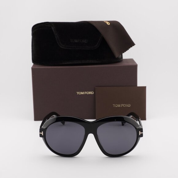 Tom Ford Inger FT1113 01A Geometric Sunglasses - Black/Smoke main image 6